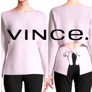 Vince Tie Back Sweater Dolman Sleeve Soft Wool
Cashmere Boat Neck Lilac Women XS